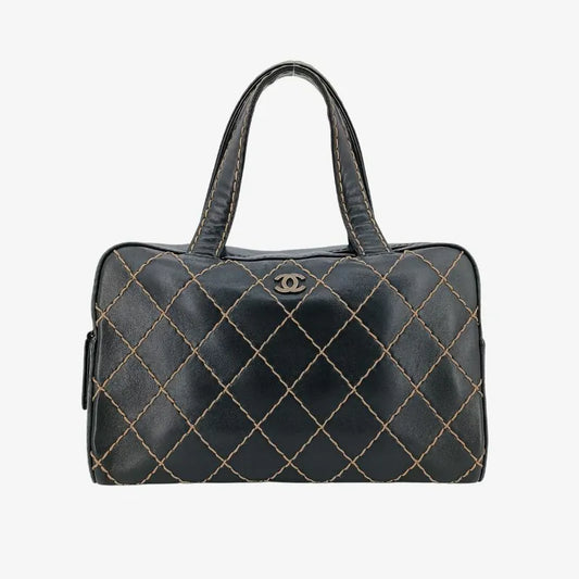 js994-chanel-vintage-black-calfskin-wild-stitch-handbag