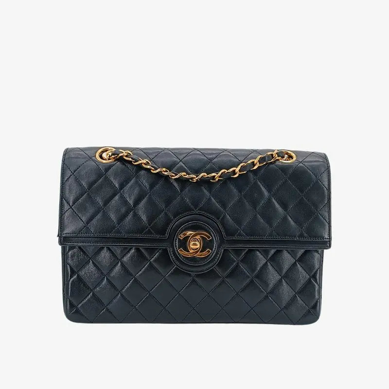 rb598-chanel-vintage-black-lambskin-quilted-flap-bag