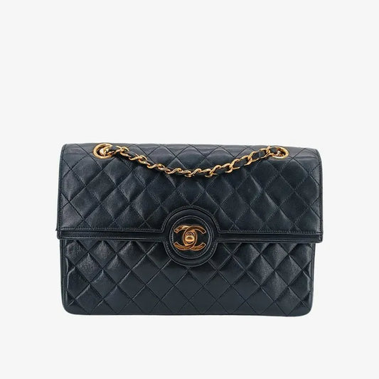 rb598-chanel-vintage-black-lambskin-quilted-flap-bag