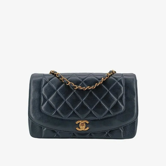 jt103-chanel-vintage-black-lambskin-25cm-diana-flap-bag