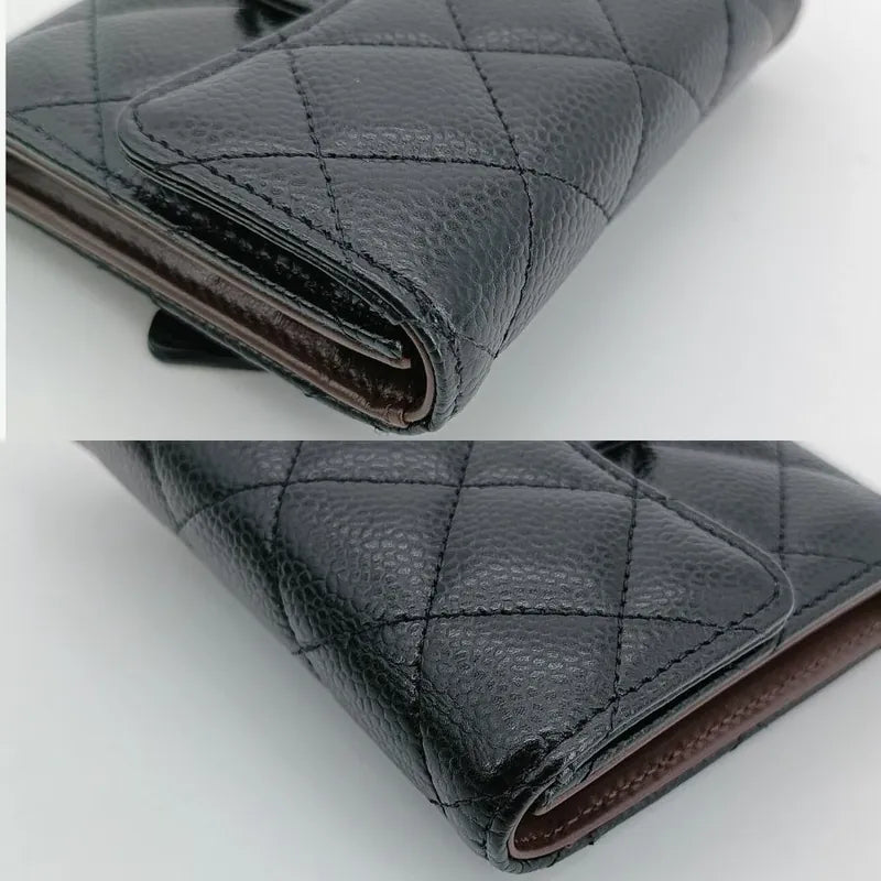js970-chanel-balck-caviar-leather-classic-small-flap-wallet