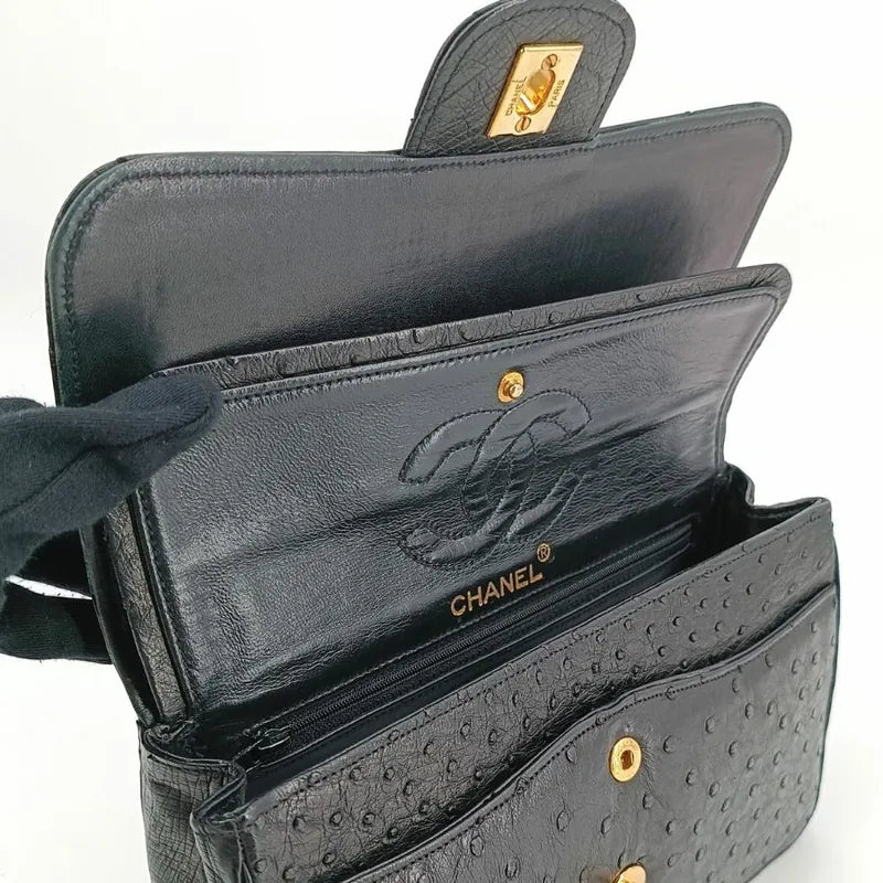 sh020-chanel-vintage-black-ostrichskin-23cm-classic-flap-bag