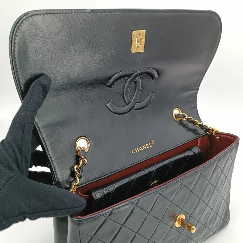 jah100-chanel-vintage-black-lambskin-quilted-flap-bag