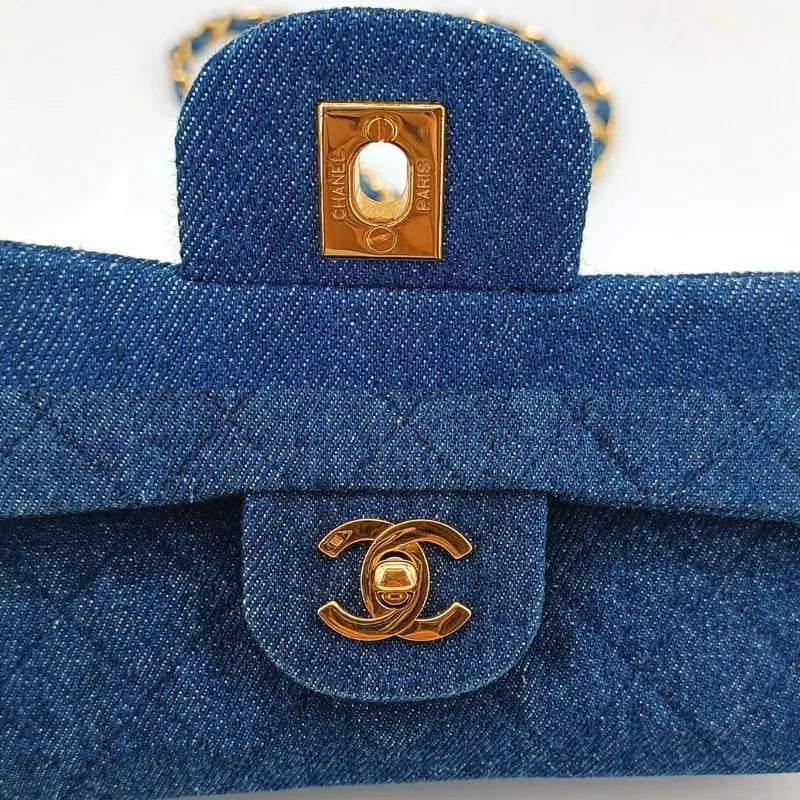 90188163-chanel-vintage-blue-denim-23cm-classic-flap-bag