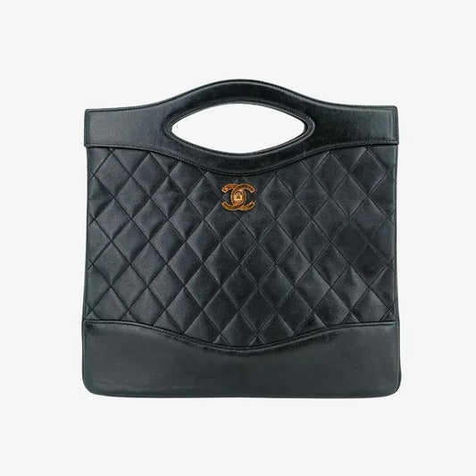 jw231-chanel-vintage-black-lambskin-quilted-31-tote-bag