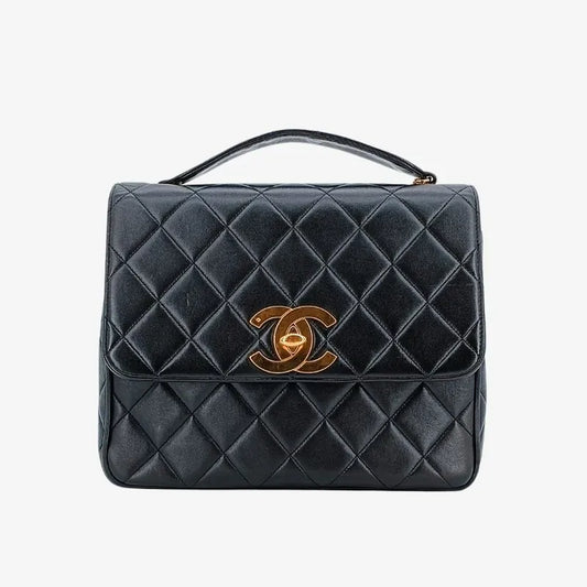 jt228-chanel-vintage-black-lambskin-qulited-flap-bag