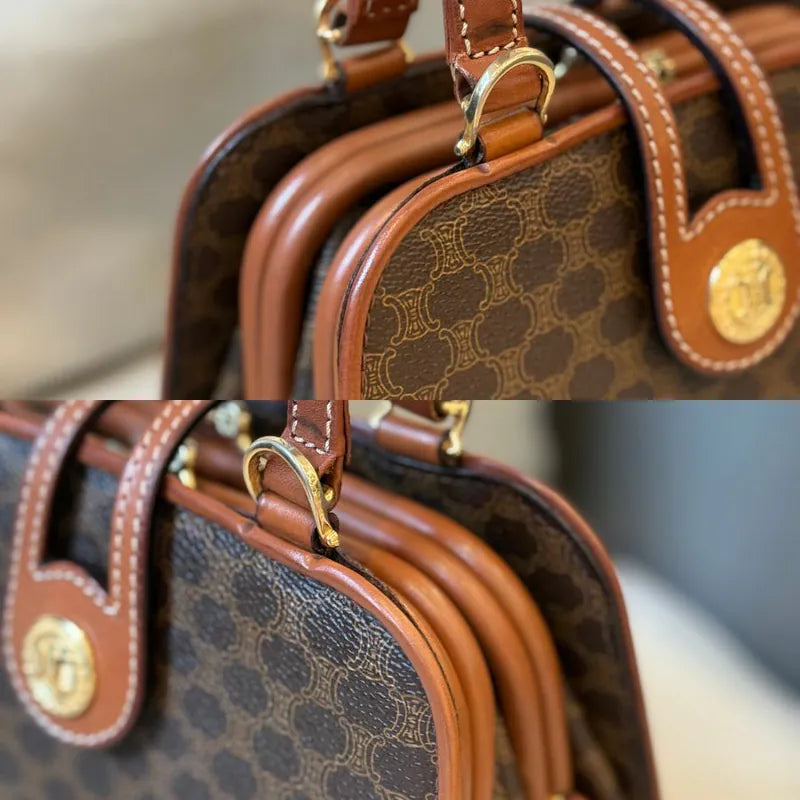 rb044-celine-vintage-brown-pvc-macadam-pattern-shoulder-bag