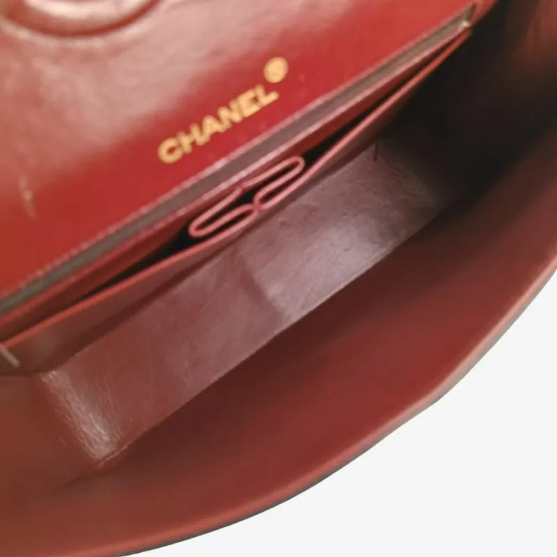 js523-chanel-vintage-black-lambskin-25cm-flap-bag