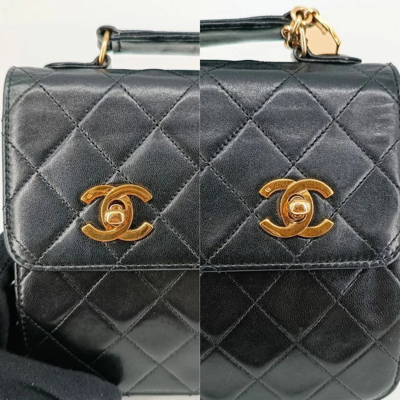 jah83-chanel-vintage-black-lambskin-double-turnlock-flap-bag