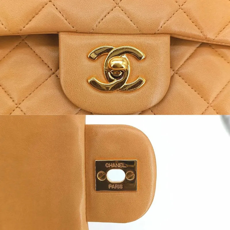 js455-chanel-vintage-beige-lambskin-23cm-classic-flap-bag
