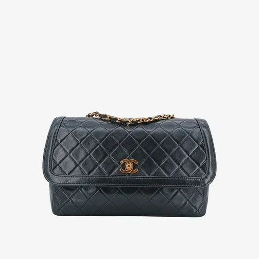 jah100-chanel-vintage-black-lambskin-quilted-flap-bag
