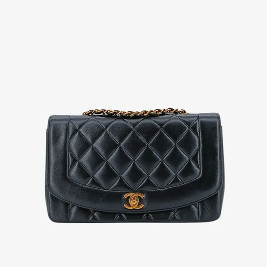 jt835-chanel-vintage-black-lambskin-25cm-diana-flap-bag