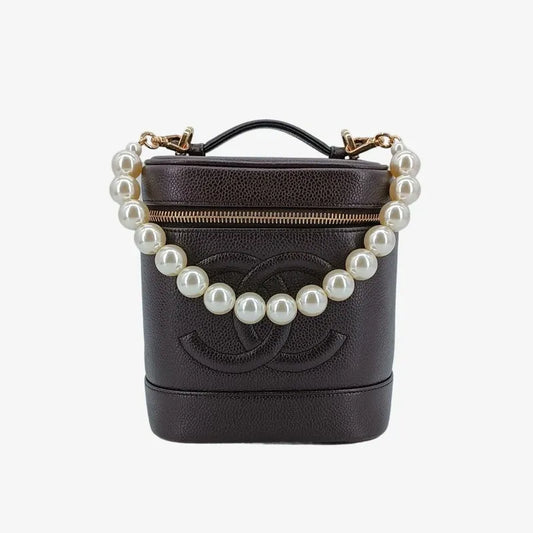 js971-chanel-vintage-dark-brown-caviar-leather-cosmetic-bag