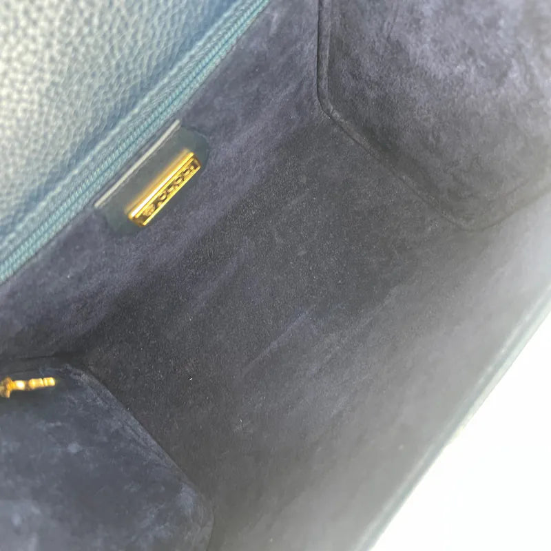 jx339-gucci-vintage-black-leather-shoulder-bag