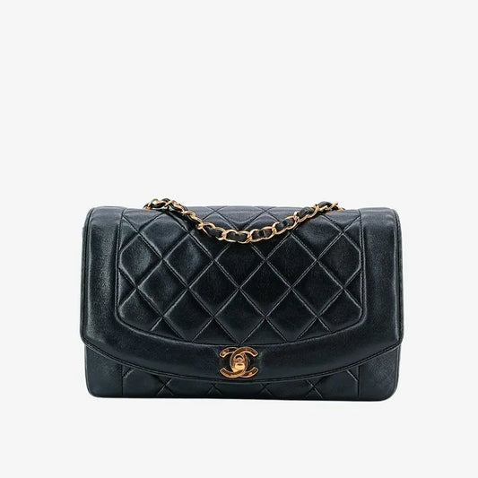 c502-chanel-vintage-black-lambskin-25cm-diana-flap-bag