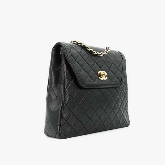 jq932-chanel-vintage-black-lambskin-trapezoid-flap-bag