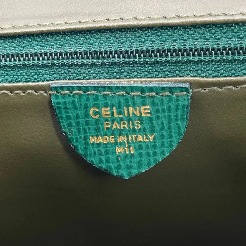 jx692-celine-vintage-green-leder-leather-cricle-schultertasche-shoulder-bag