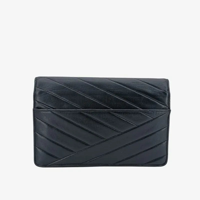 ju702-chanel-vintage-black-lambskin-cross-stripe-flap-bag