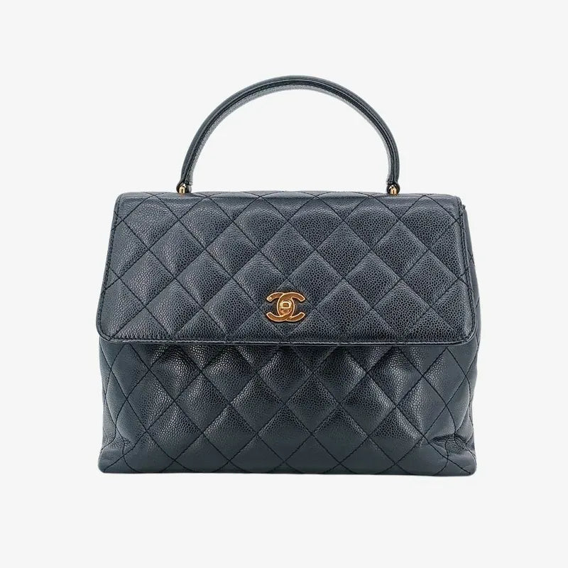 c412-chanel-vintage-black-caviar-leather-kelly-handbag