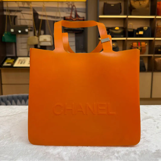jw428-chanel-vintage-orange-jelly-rubber-tote-bag