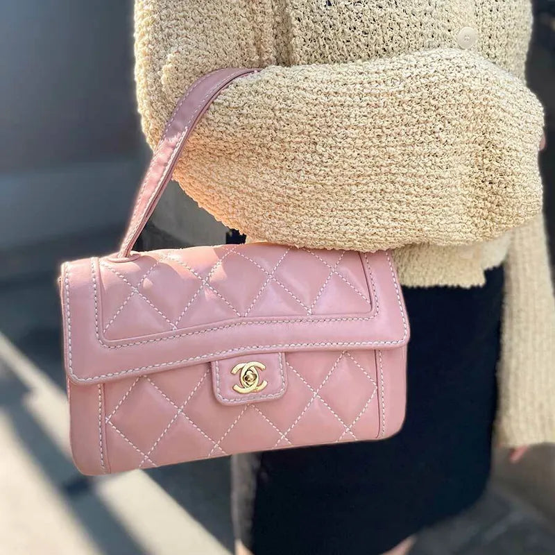 js496-chanel-vintage-pink-calfskin-wild-stitch-handbag