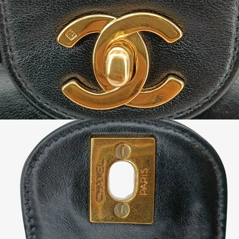 c510-chanel-vintage-black-lambskin-horizontal-stripes-flap-bag