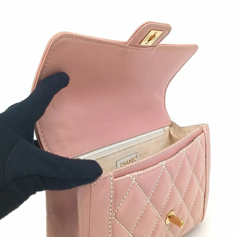 js496-chanel-vintage-pink-calfskin-wild-stitch-handbag