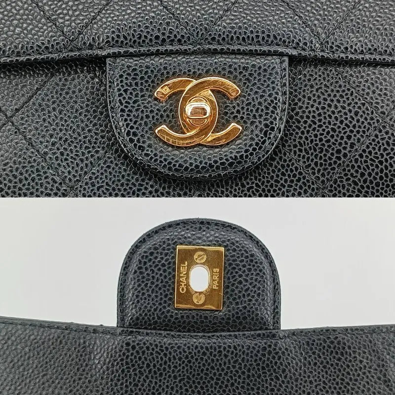 jah118-chanel-vintage-black-caviar-leather-qulited-jumbo-flap-bag