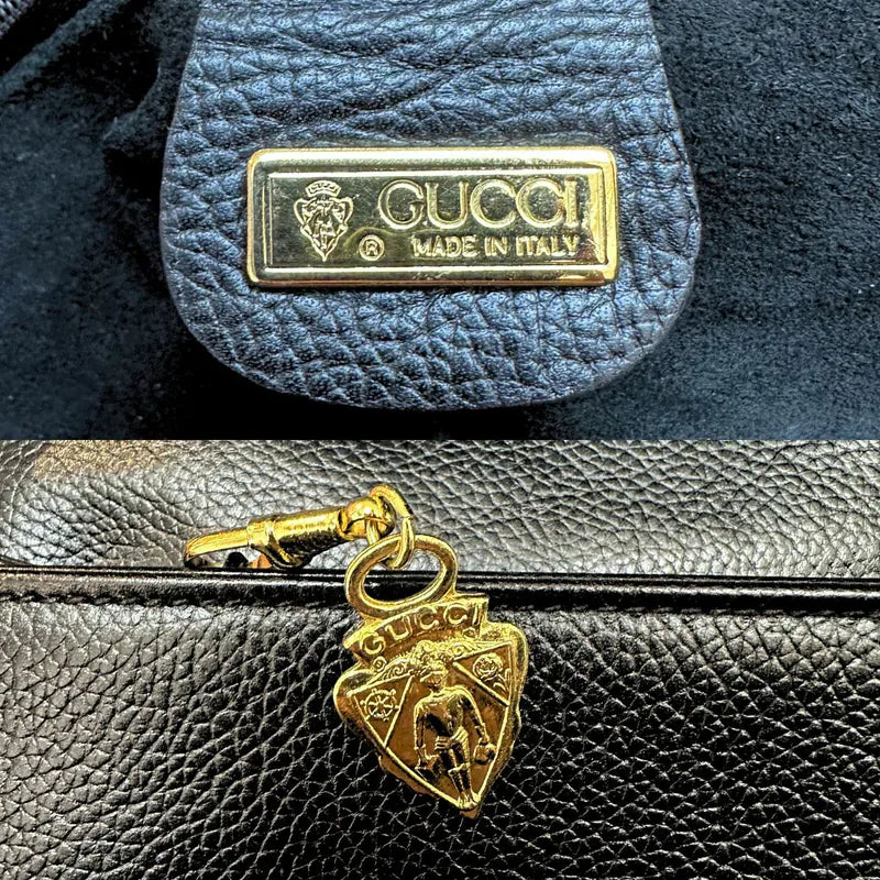 jw386-gucci-vintage-black-caviar-leather-shoulder-bag