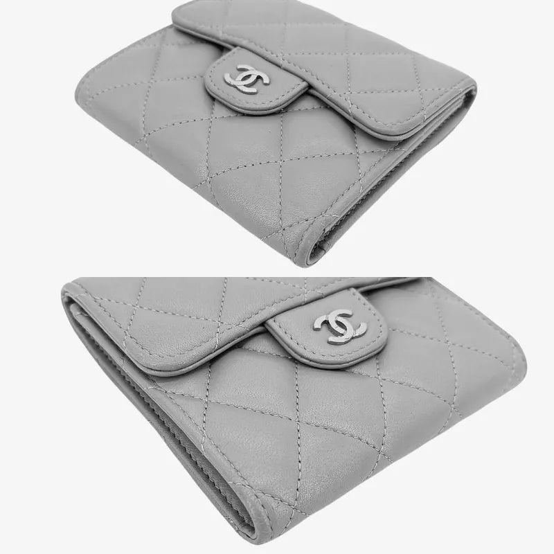 jt422-chanel-gery-lambskin-classic-small-flap-wallet