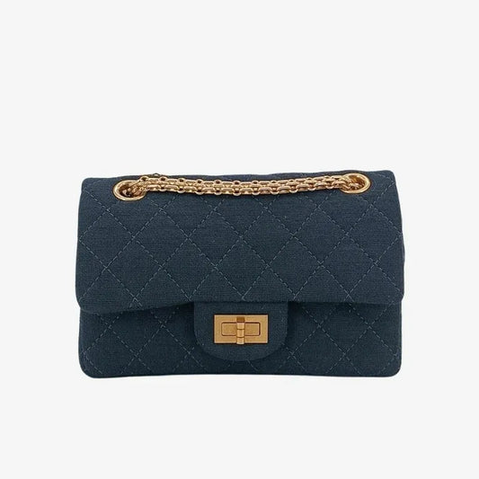 90208130-chanel-vintage-black-cotton-255-flap-bag