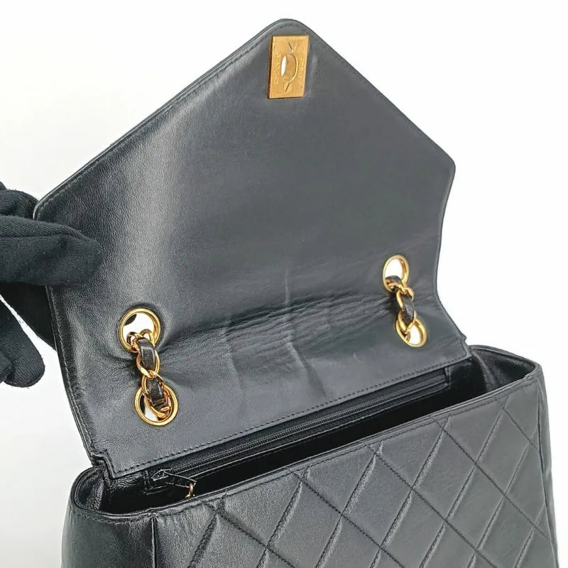 c355-chanel-vintage-black-lambskin-quilted-flap-bag