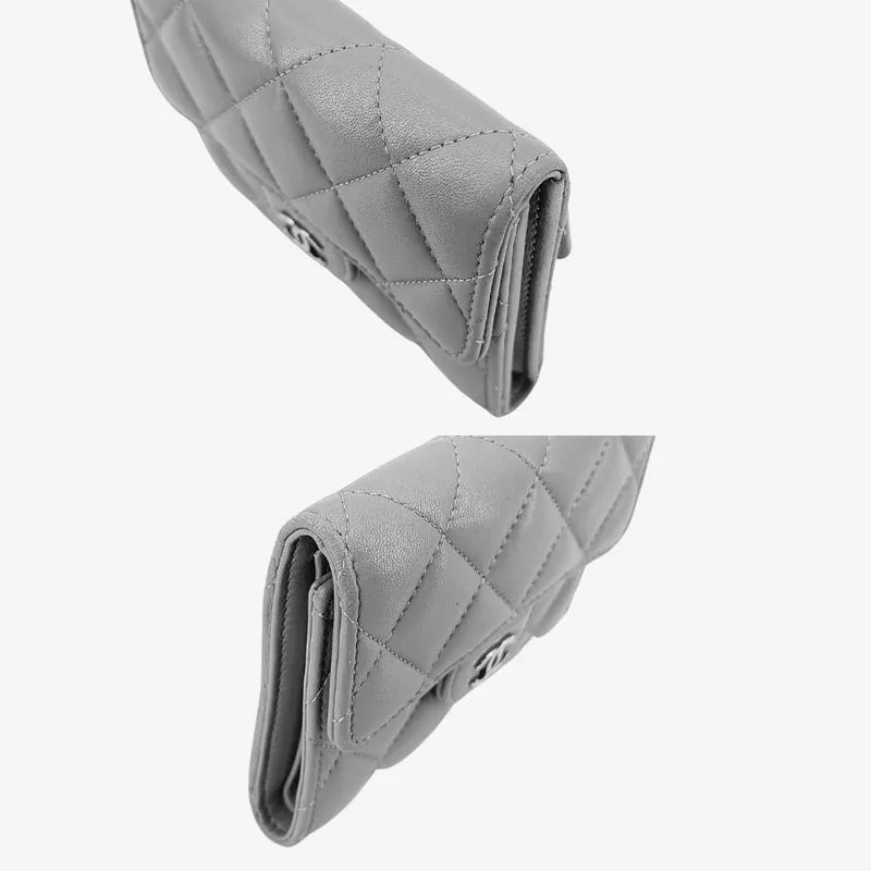 jt422-chanel-gery-lambskin-classic-small-flap-wallet