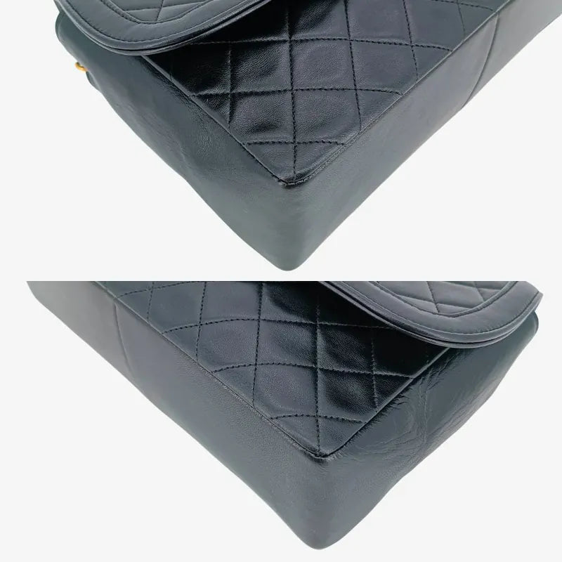 js997-chanel-vintage-black-lambskin-quilted-flap-bag