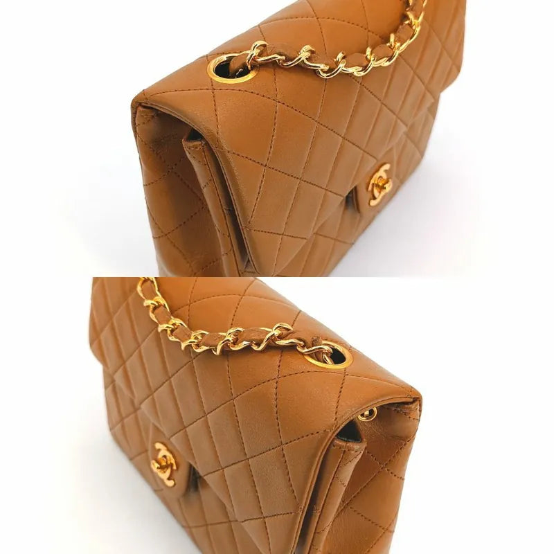 js678-chanel-vintage-brown-lambskin-20cm-mini-square-flap-bag