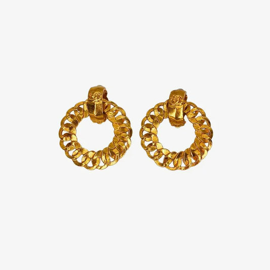 jw787-chanel-vintage-hoop-gold-plated-clip-on-earrings