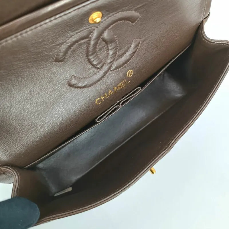 c391-chanel-vintage-brown-lambskin-23cm-classic-flap-bag