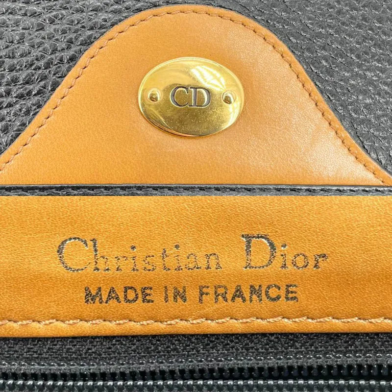 c564-christian-dior-vintage-black-caviar-leather-shoulder-bag