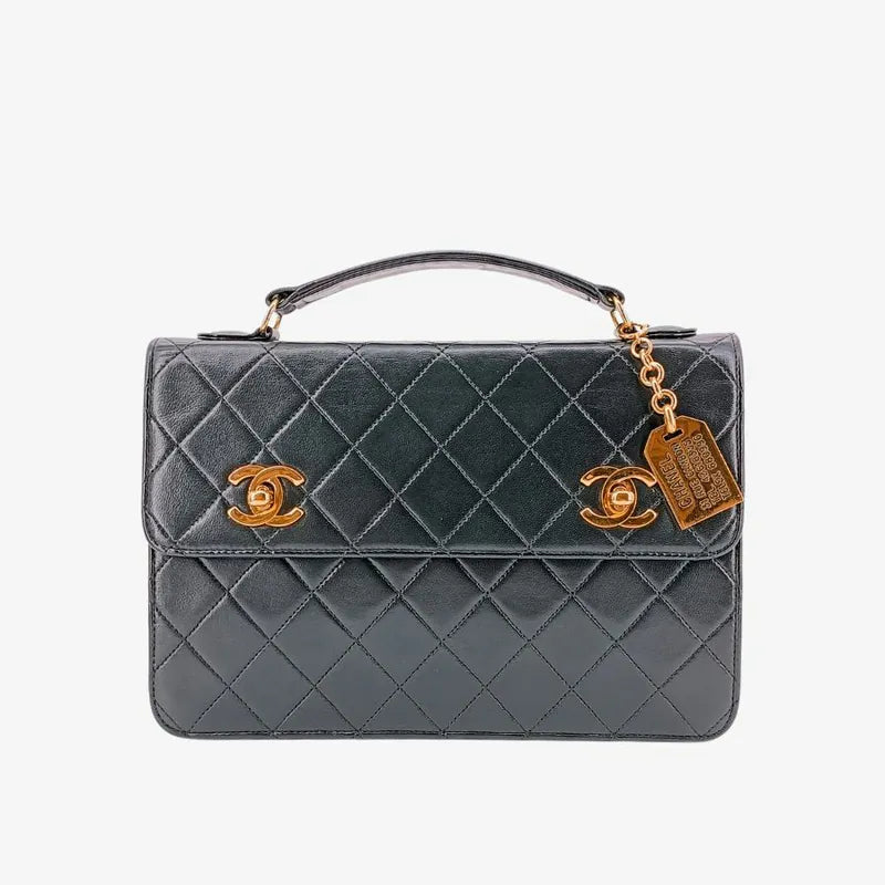 rb245-chanel-vintage-black-lambskin-double-turnlock-flap-bag