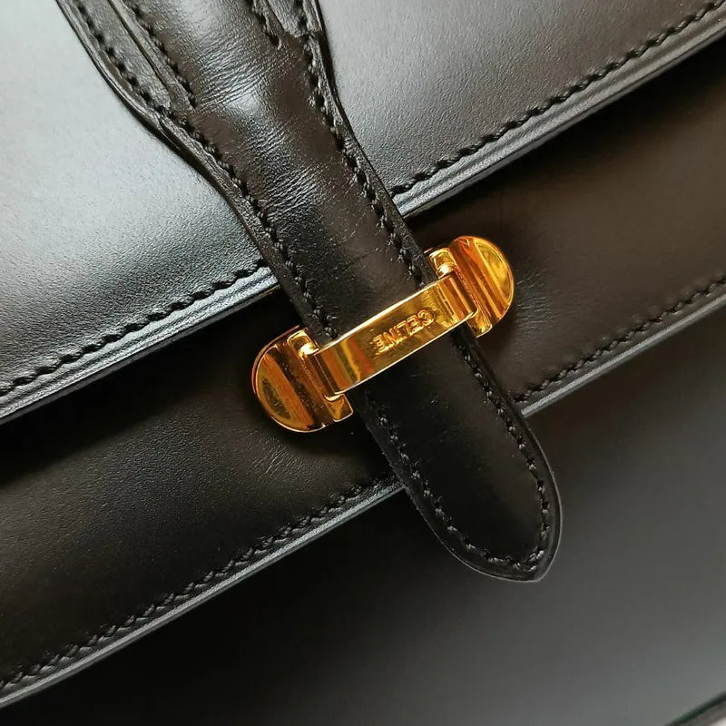 jw452-celine-vintage-black-box-leather-shoulder-bag