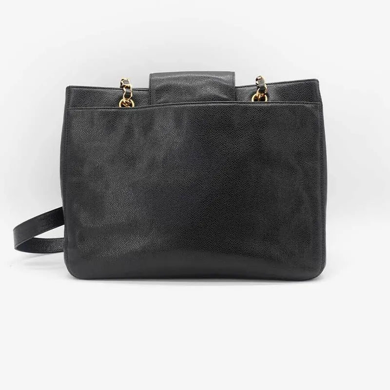 js172-chanel-vintage-black-caviar-leather-tote-bag