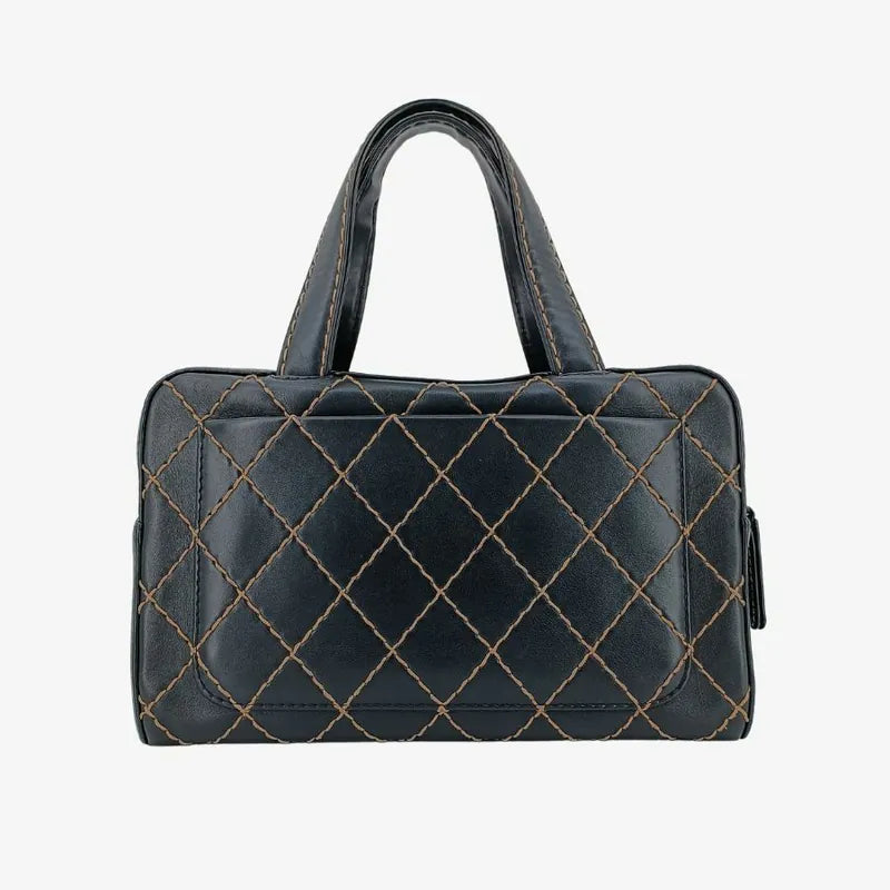 js994-chanel-vintage-black-calfskin-wild-stitch-handbag
