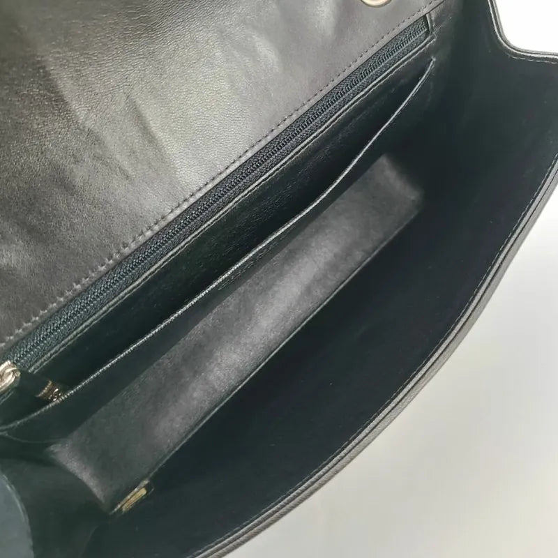 js662-chanel-vintage-black-lambskin-checked-255-flap-bag