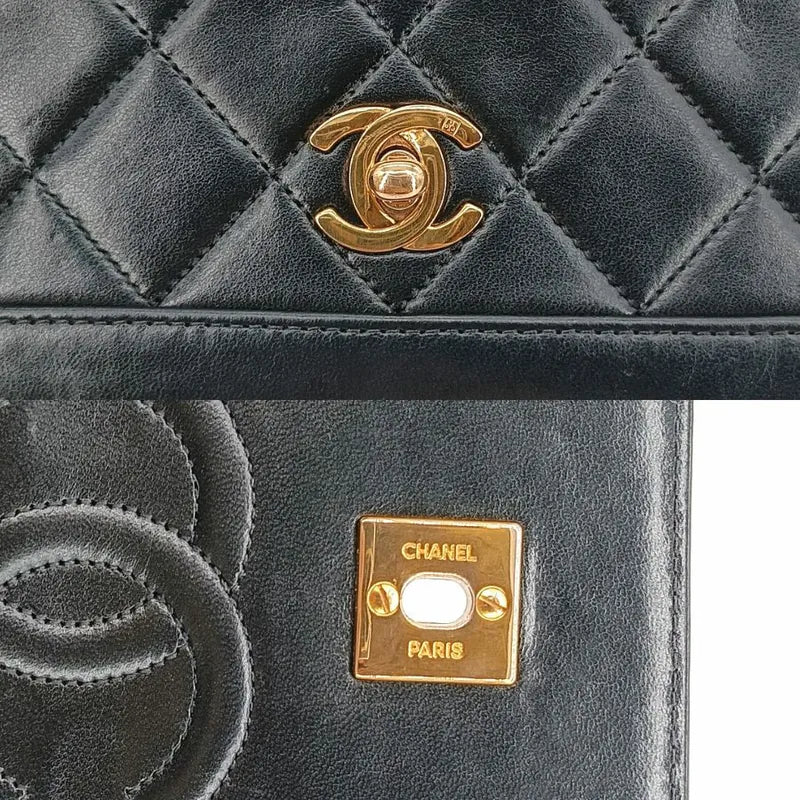 ra176-chanel-vintage-black-lambskin-gold-chain-flap-bag