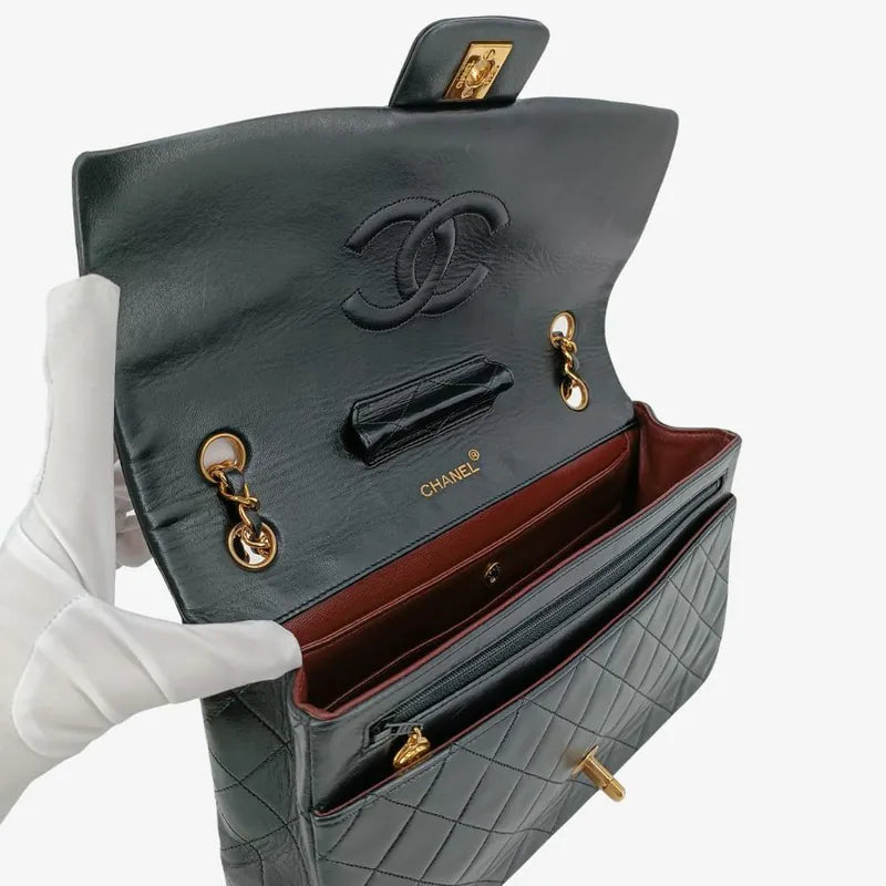 jt914-chanel-vintage-black-lambskin-27cm-classic-flap-bag