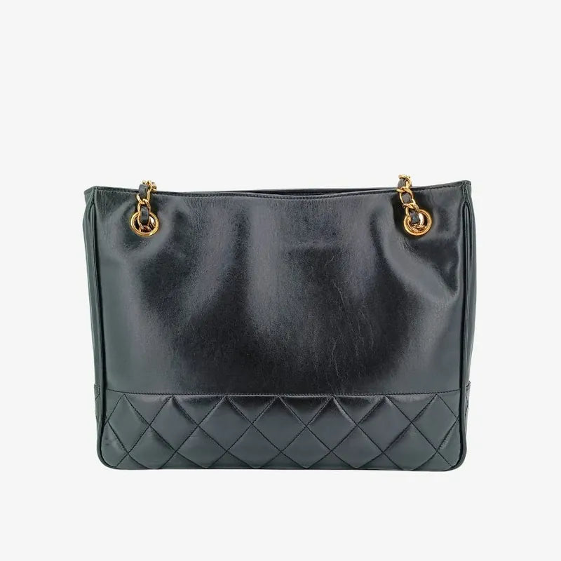 jt025-chanel-vintage-black-lambskin-quilted-tote-bag