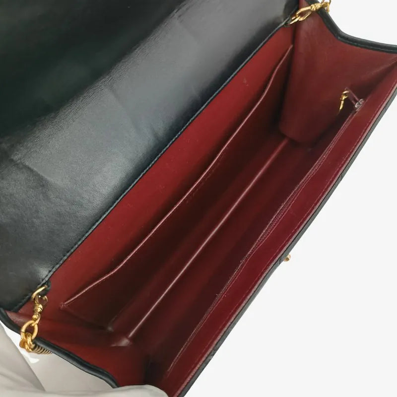 ju702-chanel-vintage-black-lambskin-cross-stripe-flap-bag