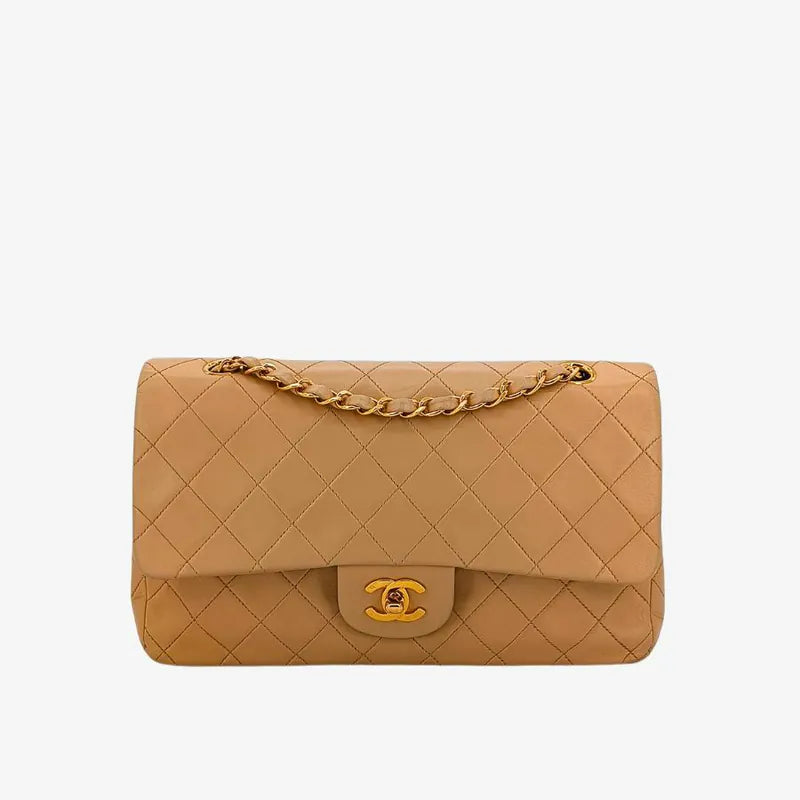 c469-chanel-vintage-beige-lambskin-25cm-classic-flap-bag