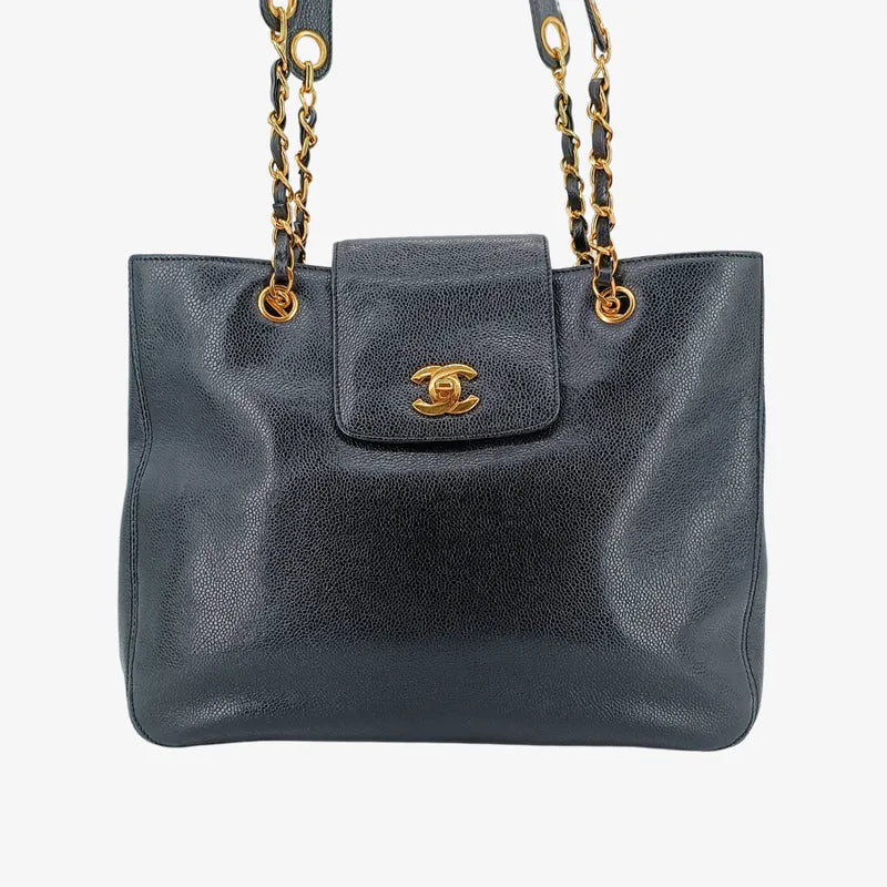 js543-chanel-vintage-black-caviar-leather-tote-bag