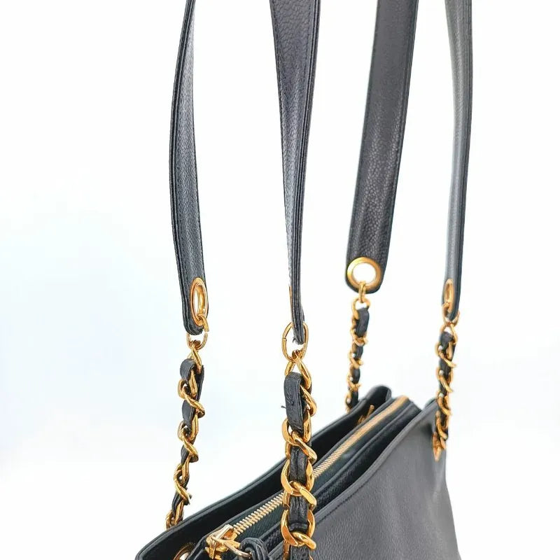jt031-chanel-vintage-black-caviar-leather-embossed-logo-tote-bag